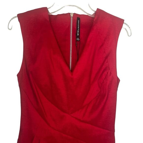 NWT W118 By Walter Baker Women’s Red Sleeveless Alexa Stitched Cocktail Dress M - Picture 4 of 13